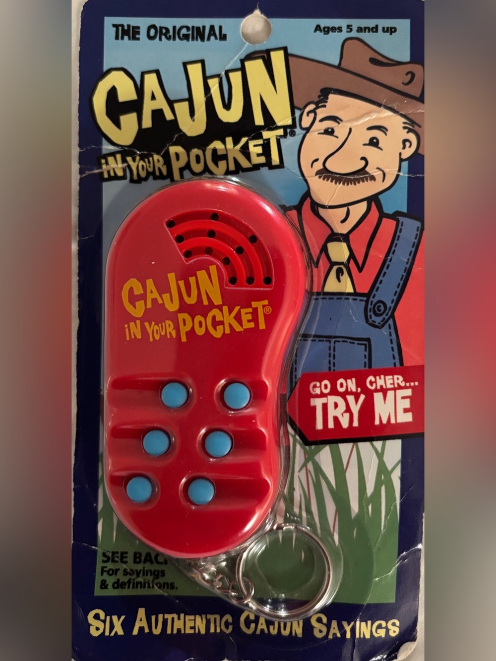 NWT - Vintage 1997 Cajun in Your Pocket Talking Keychain – Emanation – Works